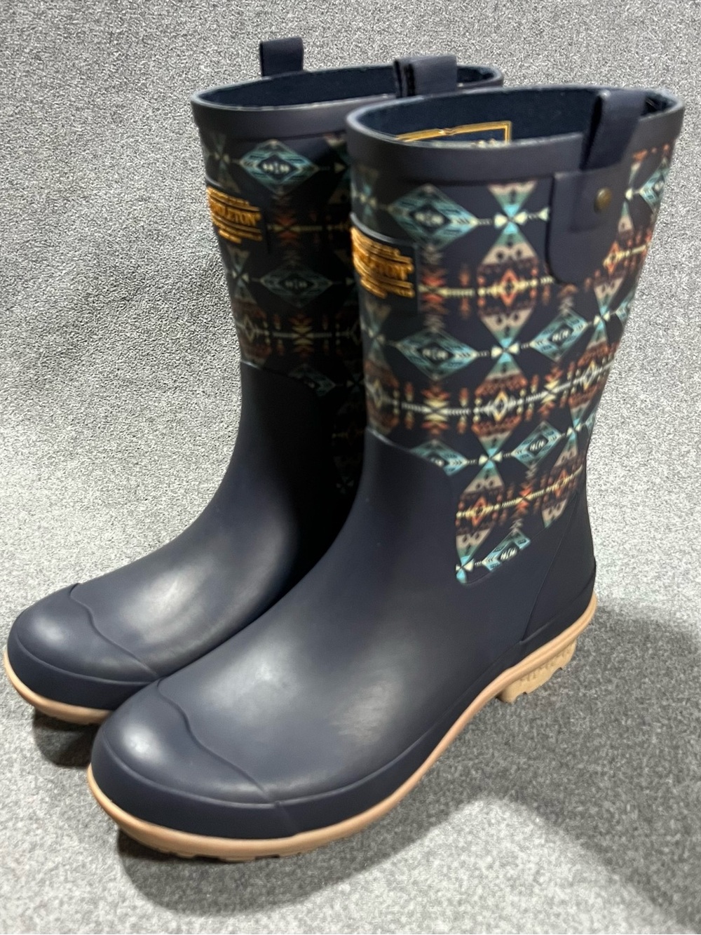 Pendleton Diamond Peak Mid Waterproof Rain Boots Navy - Women’s Size 7